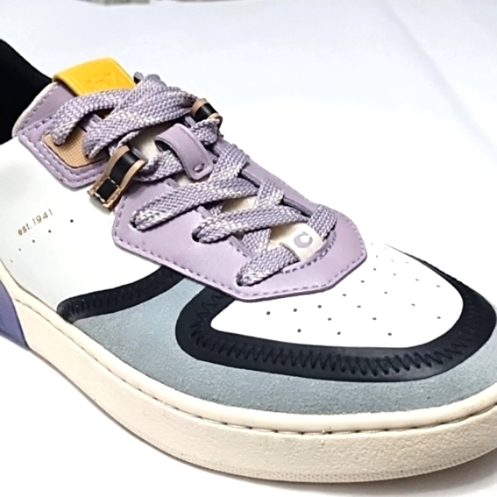Coach women's citysole Court Sneakers Shoes Lace Up Light/C Blue Lilac Purple - Picture 13 of 13